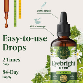Détail du compte-gouttes de la teinture Eyebright