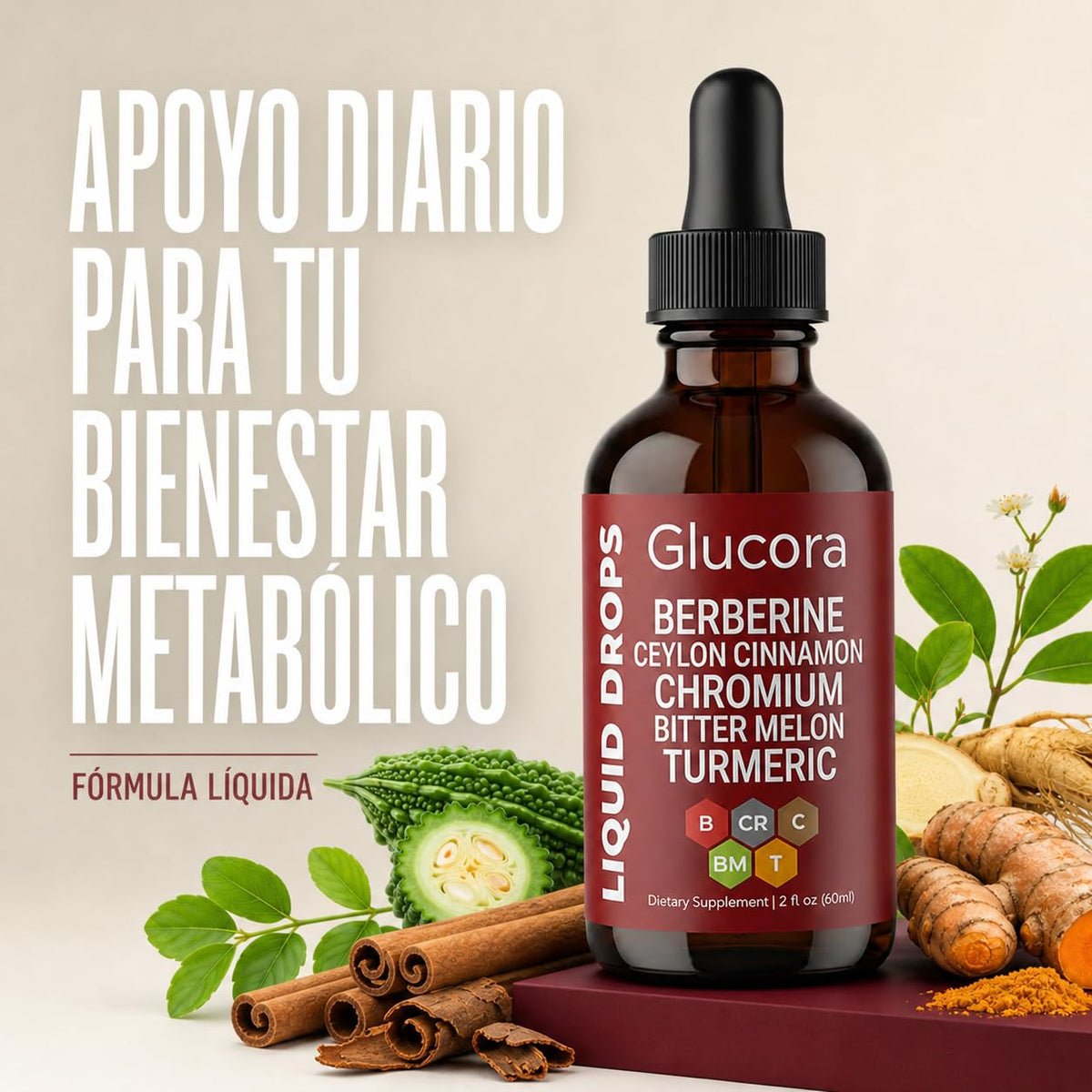 Détail du compte-gouttes de vitalleap Glucora Berberina Liquide