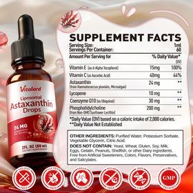 Détail du compte-gouttes de Vitalord Astaxanthin Liposomal 24mg
