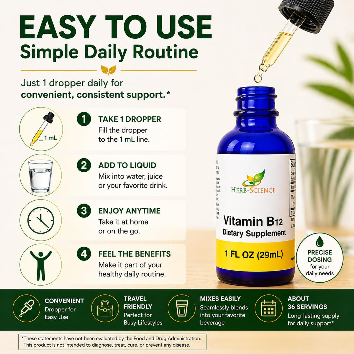 Détail du compte-gouttes de Vitamine B12 Herb-Science