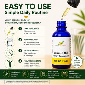 Détail du compte-gouttes de Vitamine B12 Herb-Science