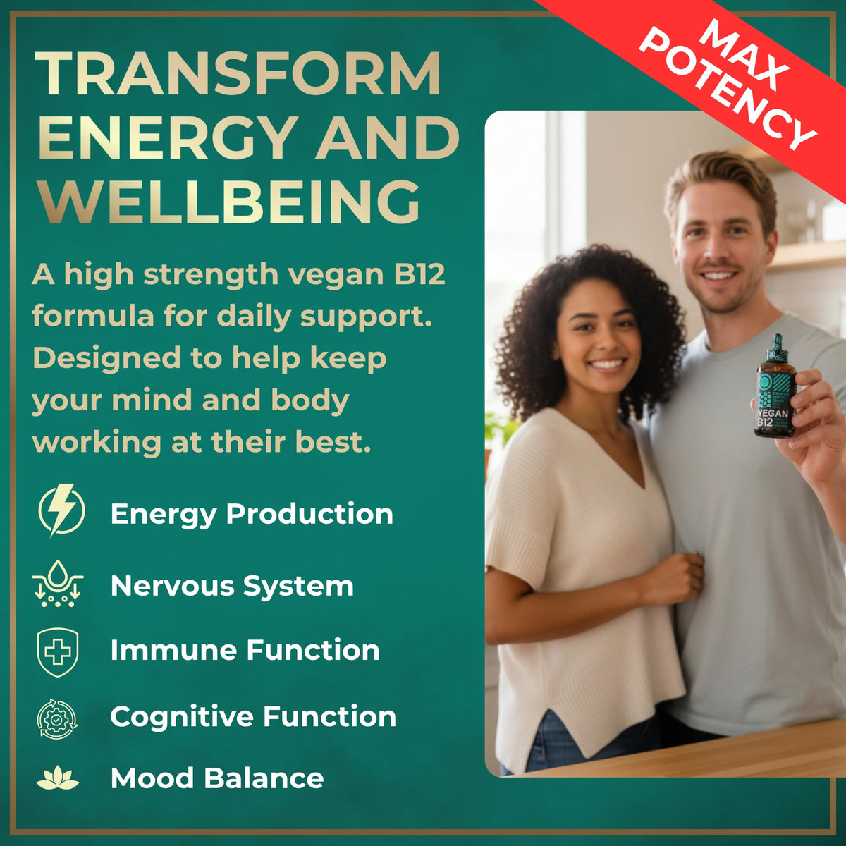 Détail du compte-gouttes des gouttes de vitamine B12 WILD FUEL