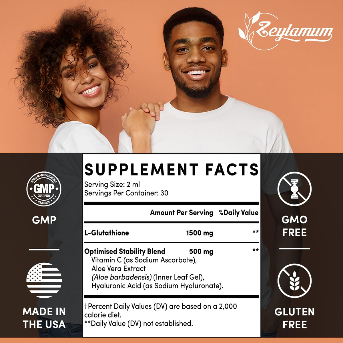 Détail du compte-gouttes du flacon de glutathion liposomal Zeylamum