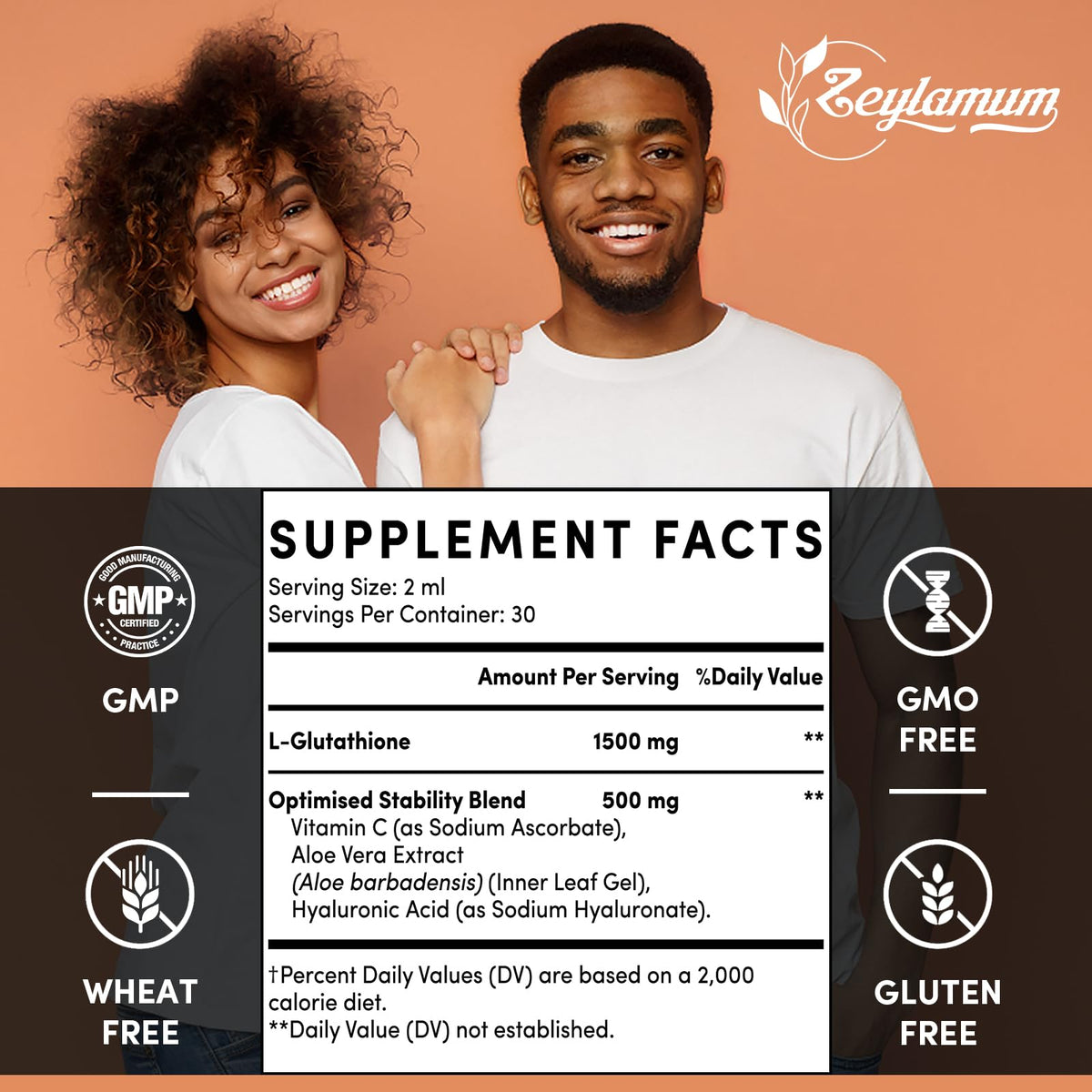 Détail du compte-gouttes du flacon de glutathion Zeylamum