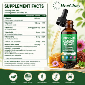 Détail du compte-gouttes du flacon de L-Lysine Liposomale HevChay