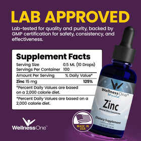 Détail du compte-gouttes en verre du Zinc Liquide WellnessOne