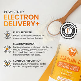 Détail du couvercle de la poudre de vitamine C Alkaline for Life