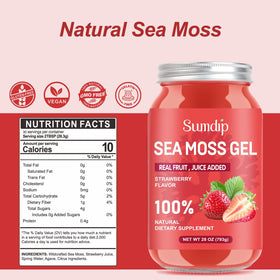 Détail du couvercle du Gel d'Algue Marine Irlandais Saveur Fraise 28oz
