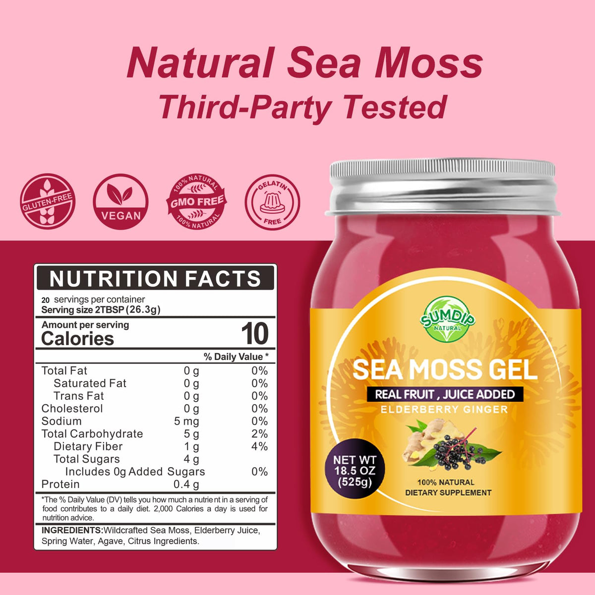 Détail du couvercle du Gel de Mousse de Mer SumDIP