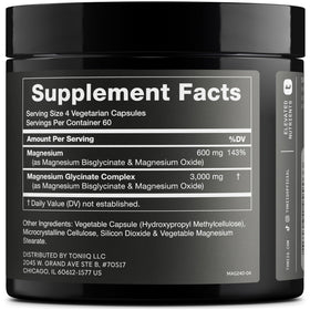 Détail du couvercle du pot de Toniiq Magnésium Glycinate 3000 mg