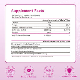 Détail du dosage de la poudre de collagène Mclovefy
