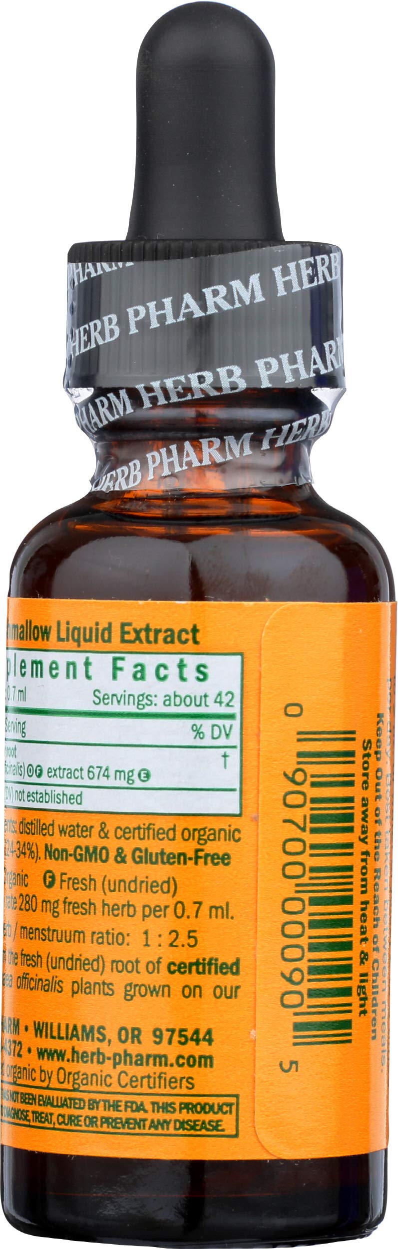 Détail du flacon d'extrait liquide de guimauve Herb Pharm
