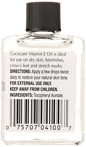 Détail du flacon d'huile de vitamine E COCOCARE