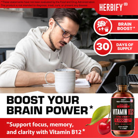 Détail du flacon de complément HERBIFY B12 Methylé