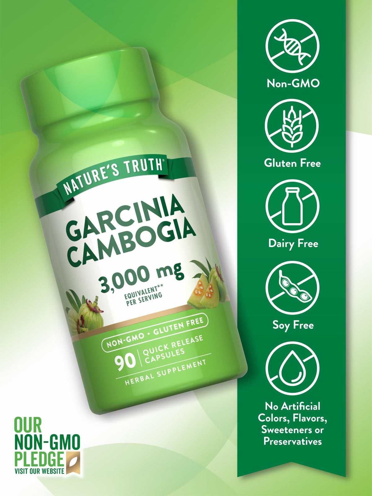 Détail du flacon de Garcinia Cambogia Nature's Truth