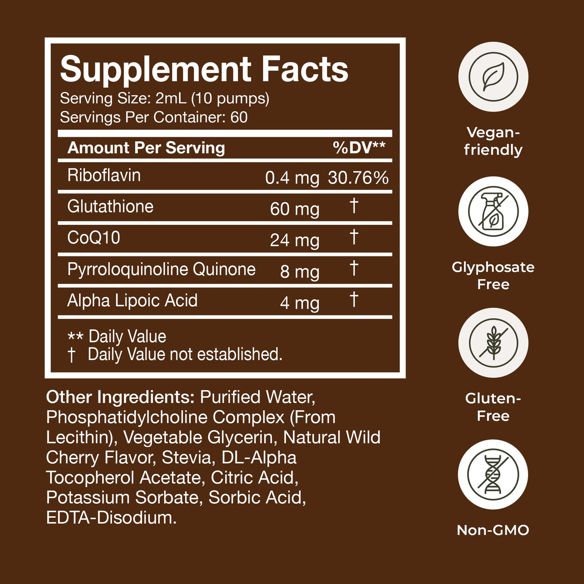 Détail du flacon de Glutathione Liposomal avec pompe