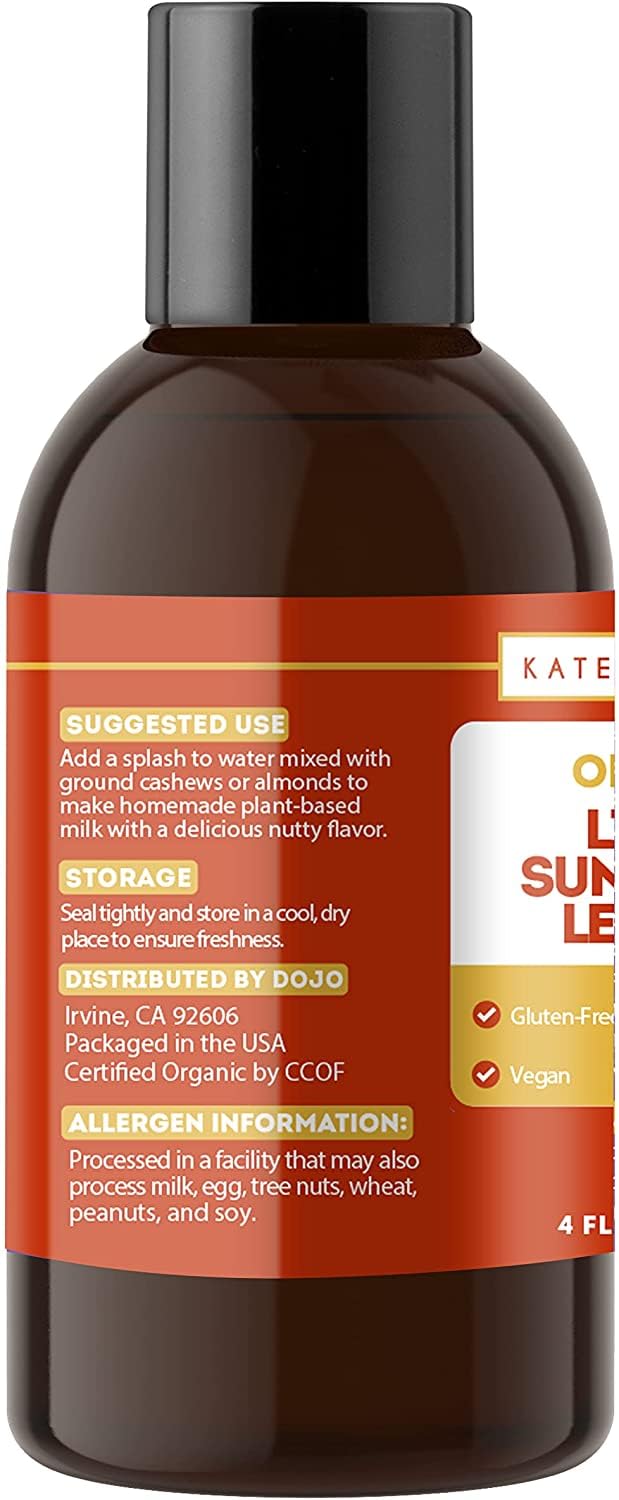 Détail du flacon de lécithine de tournesol Kate Naturals