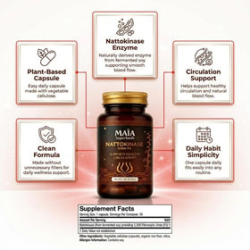 Détail du flacon de MAÏA Nattokinase 5000 FU