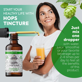 Détail du flacon de Teinture de Houblon Bio FLORIDA HERBS