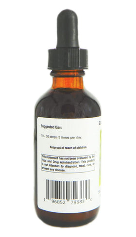 Détail du flacon de teinture Scutellaria Baicalensis avec étiquette