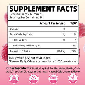 Détail du goût framboise des Gummies de Potassium YUULAI