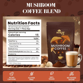 Détail du mélange de café aux champignons MYKAF