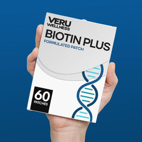 Détail du patch Biotin Plus avec texture et adhésif