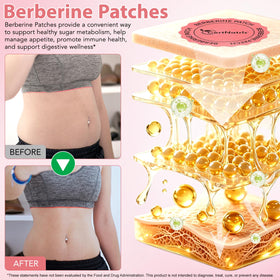 Détail du patch de berbérine avec extraits de cannelle et grenade
