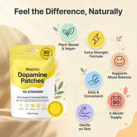 Détail du patch de dopamine Woertru sur peau propre