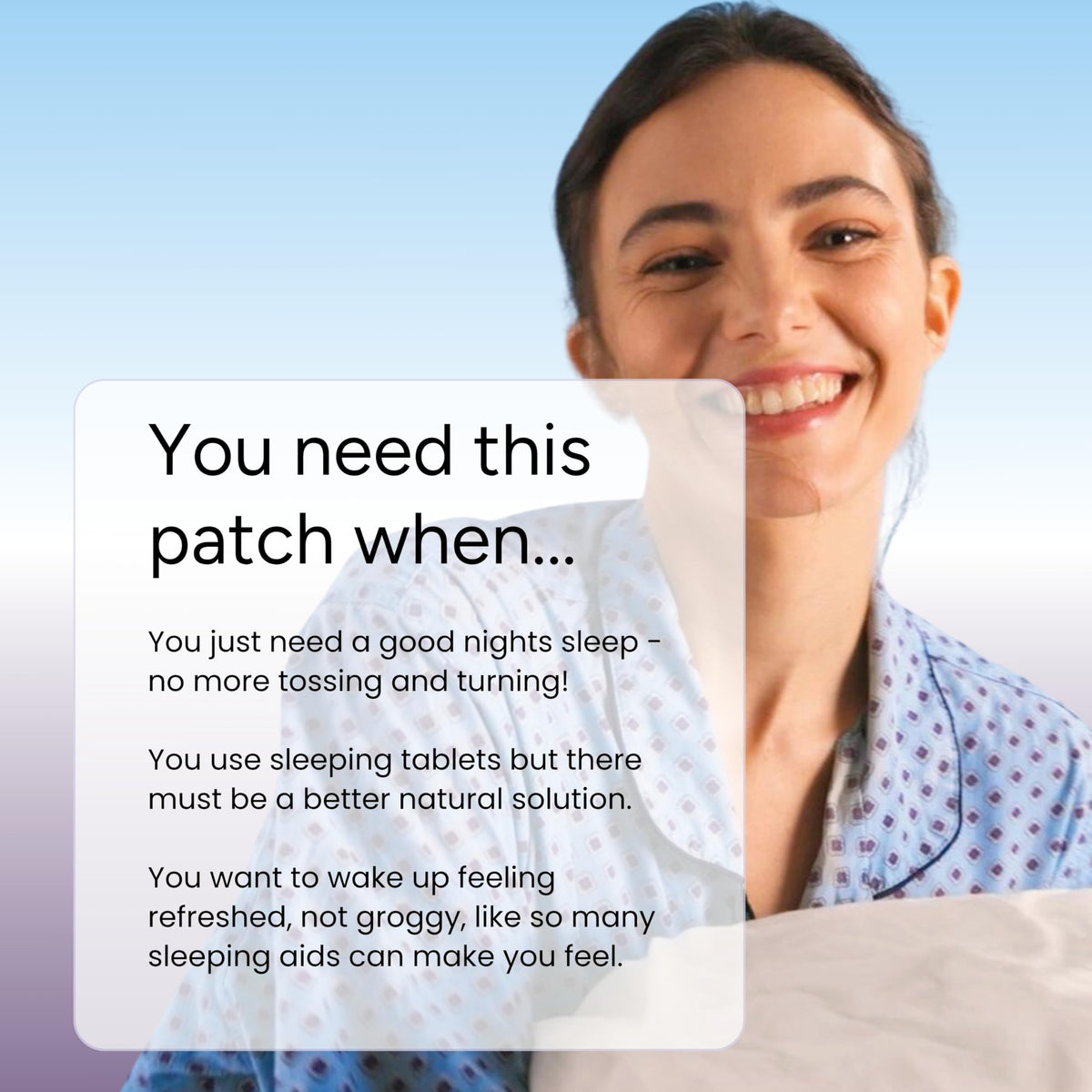 Détail du patch de sommeil à la lavande