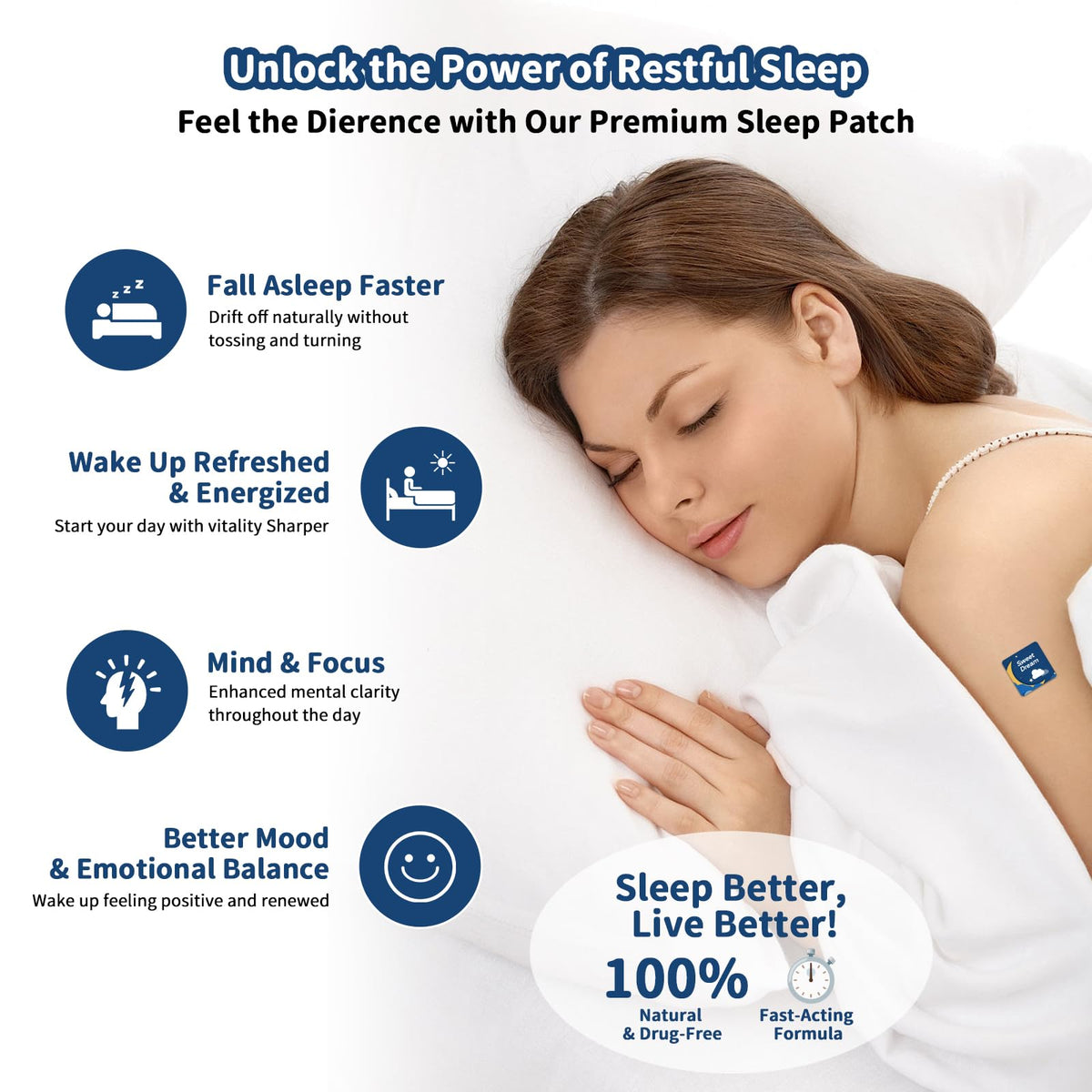 Détail du patch de sommeil Kaeruw avec magnésium