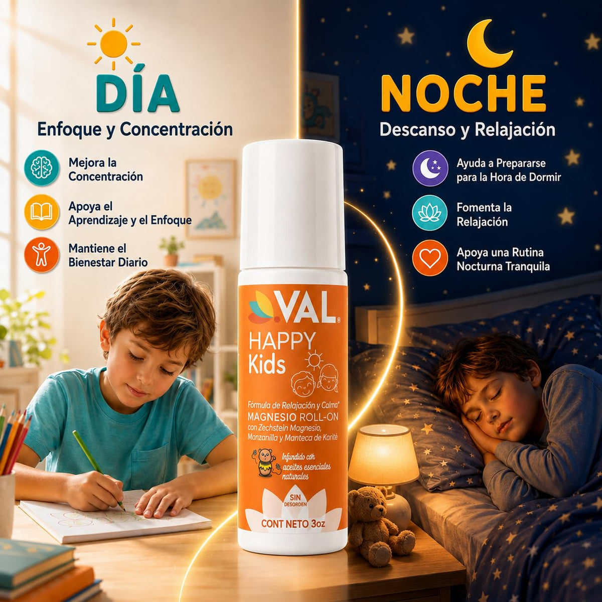 Détail du Roll-On Magnésium VAL avec bouchon