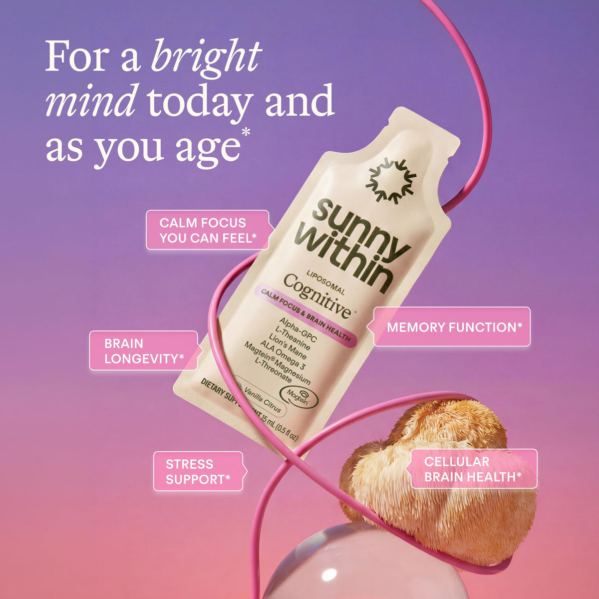 Détail du sachet de complément alimentaire Sunny Within 630g