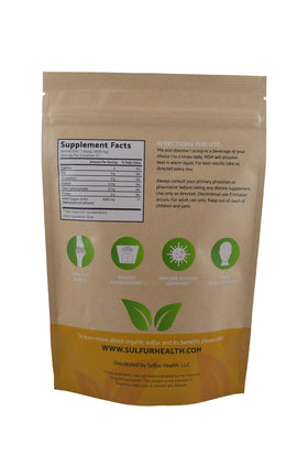 Détail du sachet de MSM organique Sulfur Health