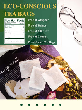 Détail du sachet de thé vert bio GLDNT avec le logo