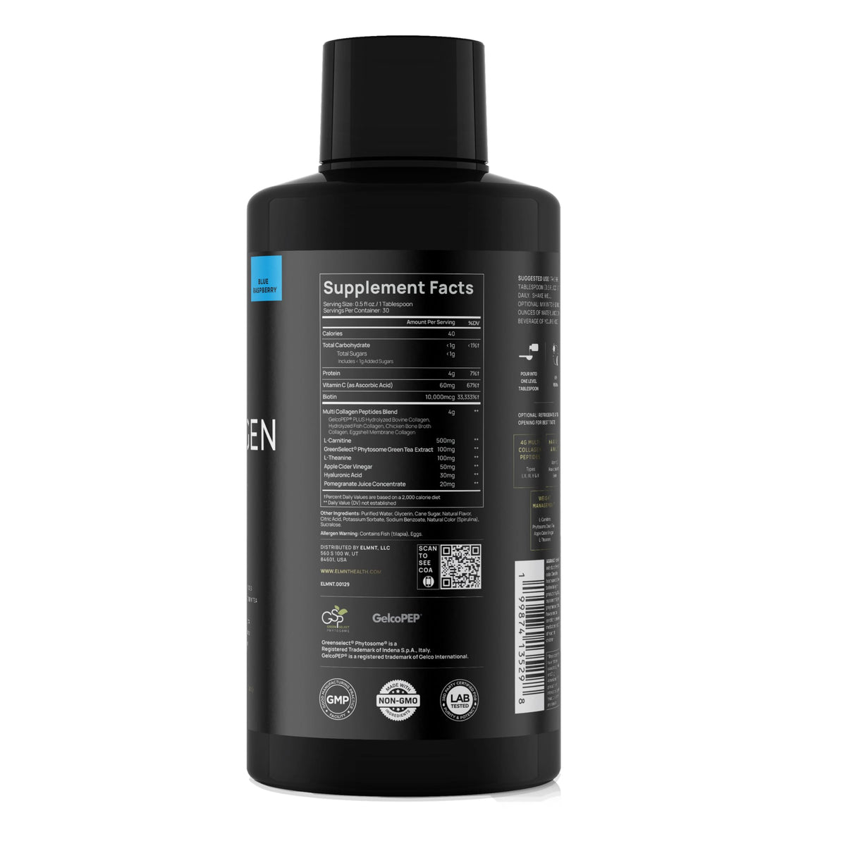 Détail du shot de collagène liquide TERRA ELMNT 590g