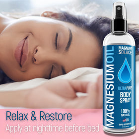 Détail du spray d'huile de magnésium Magnum Solace avec pompe
