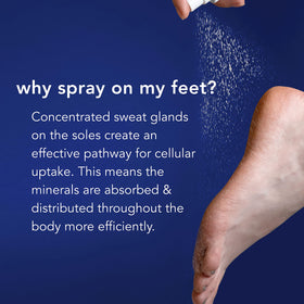 Détail du spray de magnésium Barefoot Scientist sur une surface