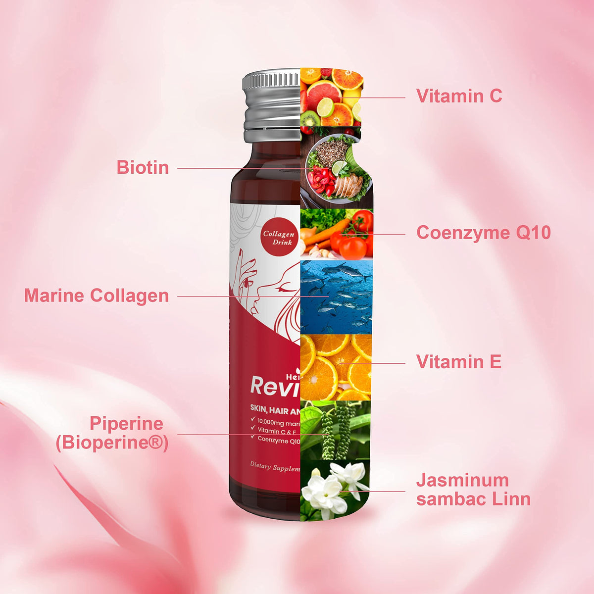 Détail sur l'étiquette de la boisson Heivy, ingrédients principaux