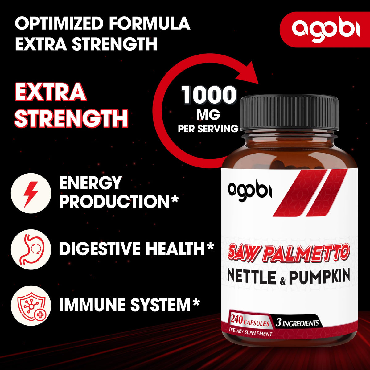 Détail sur l'étiquette du complément agobi Saw Palmetto
