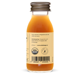 Détail sur l'étiquette du jus de bergamote Erbology