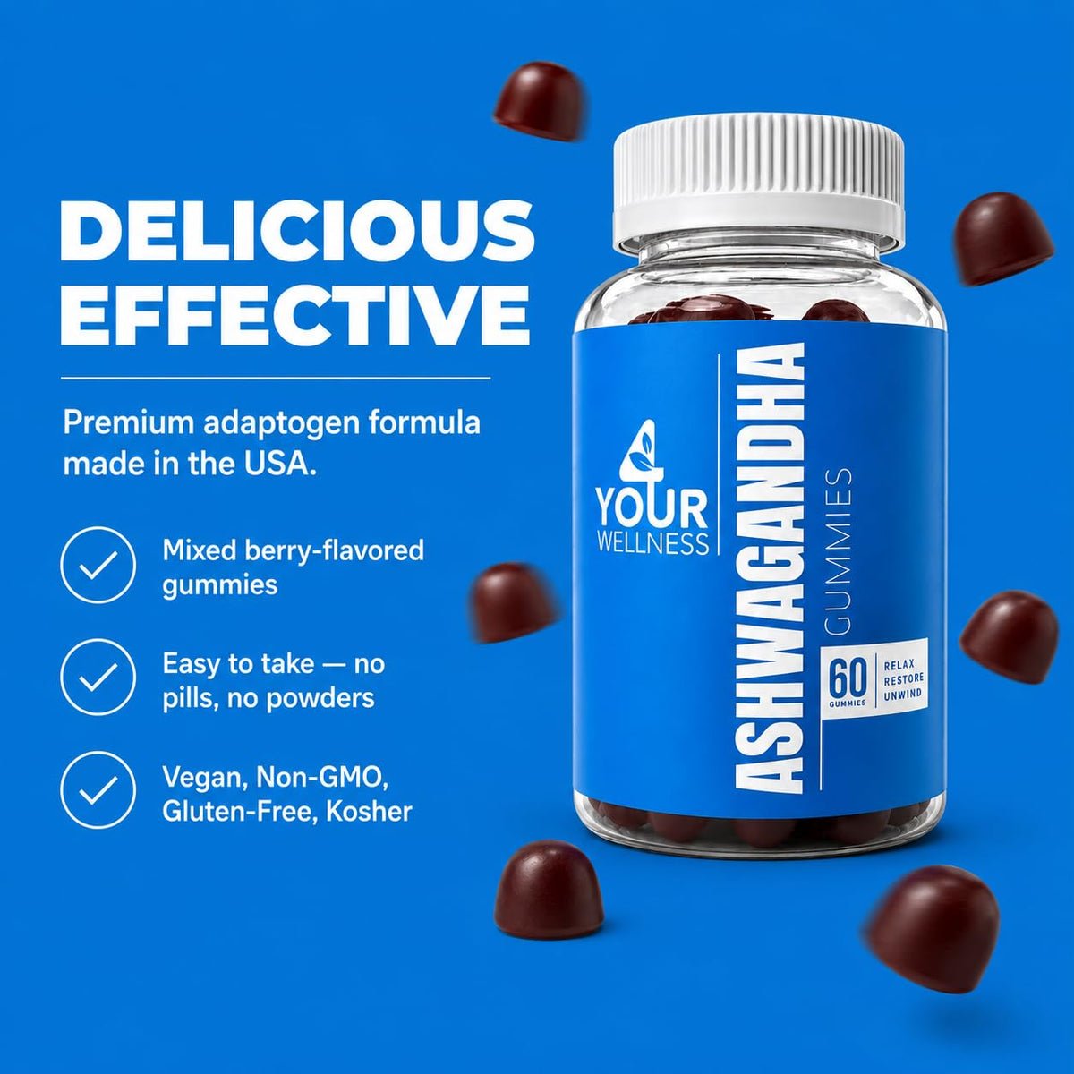 Détail sur la formule des gummies Ashwagandha KSM-66 et Lion's Mane