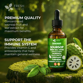 Détail sur le flacon de gouttes FRESHDRINKUS Soursop Bitters
