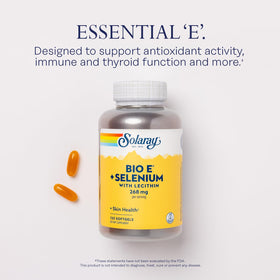 Détail sur le flacon de SOLARAY Vitamine E 400 IU avec Sélénium