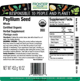 Détail sur le sac de psyllium bio Frontier Co-op 1 lb