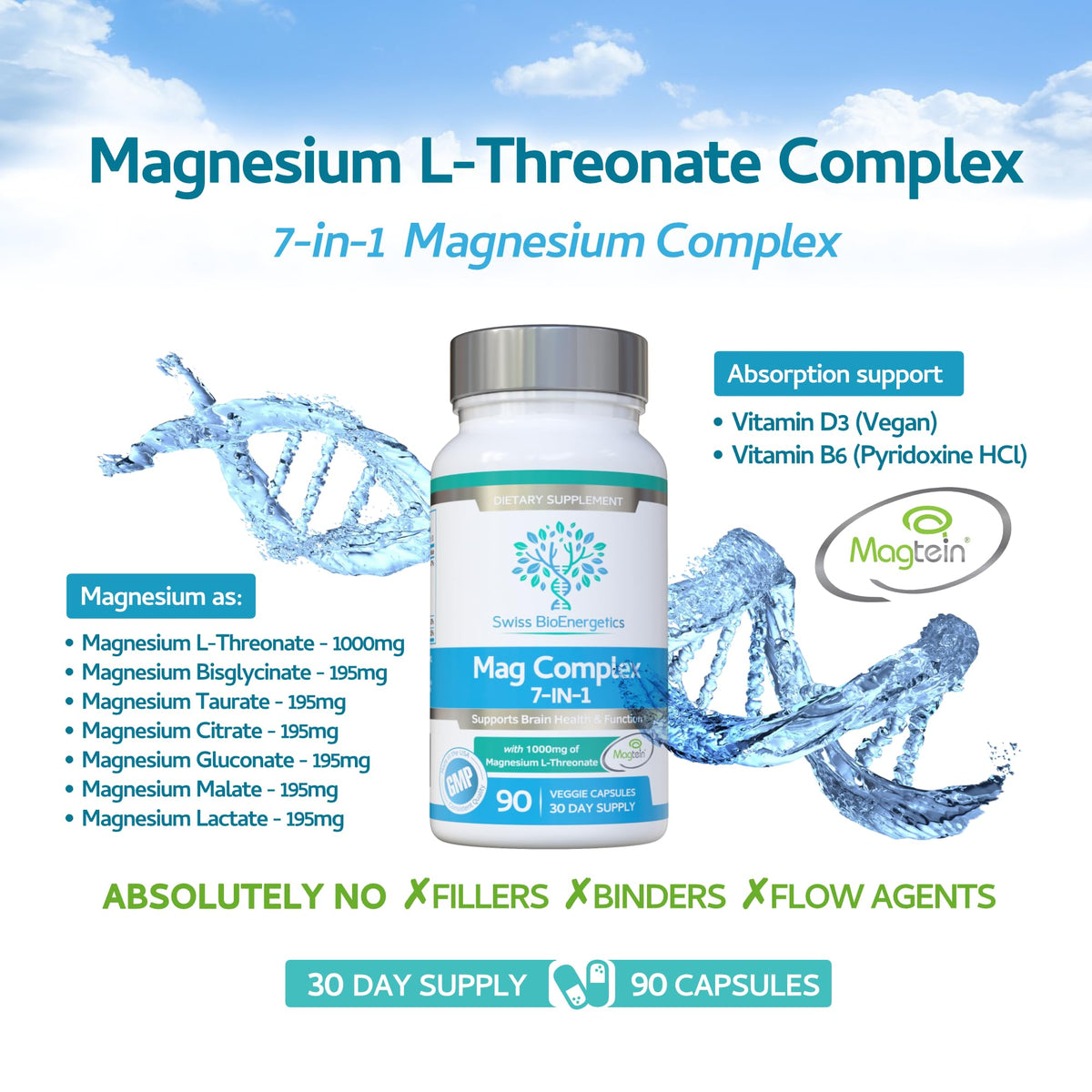 Détail sur les capsules de Magnésium 7-en-1 Swiss Bioenergetics
