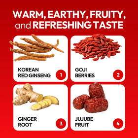 Détail sur les ingrédients du Thé de Ginseng Rouge Coréen JUNG KWAN JANG