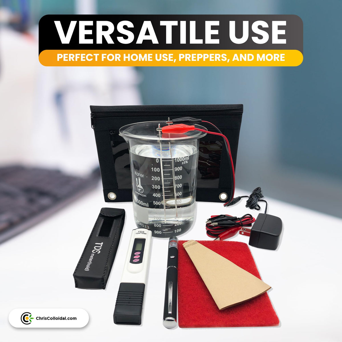 Détails de l'alimentation par batterie du Kit Chris Colloidal