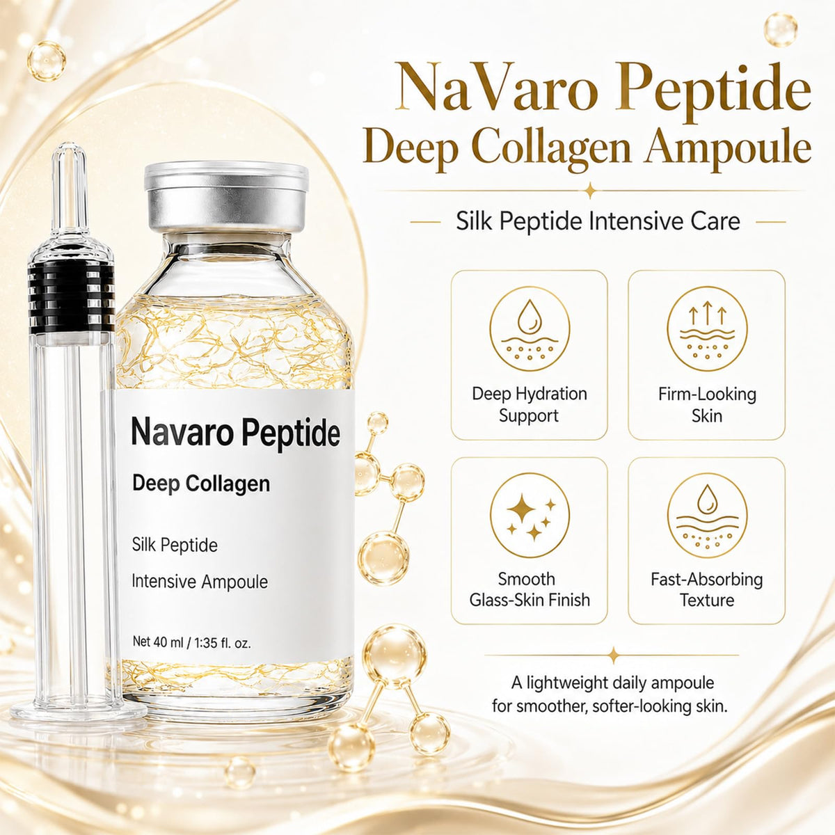 Détails de l'applicateur de dosage de l'ampoule Navaro Peptide