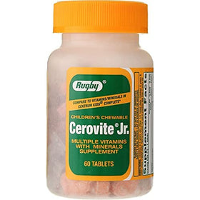 Détails de l'emballage de Cerovite Jr. multivitamines pour enfants